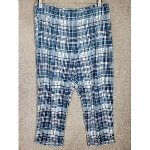 Carole Hochman Pajama Lounge Pants Womens‎ Size PXL Plaid Fleece Pockets Pull On